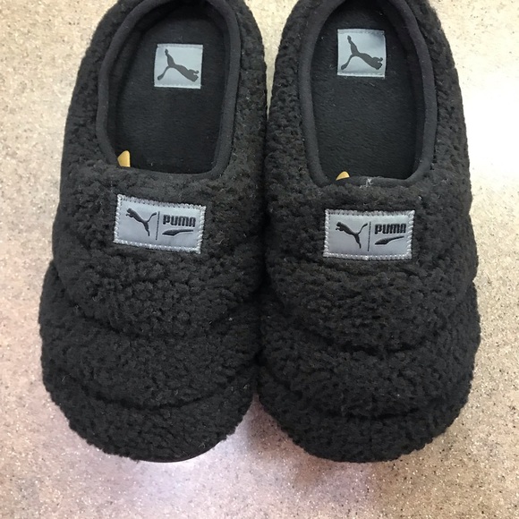 🆕 PUMA Select Men's Puma Scuff Sherpa Slippers, Puma Black/Dark Shadow - Picture 4 of 6